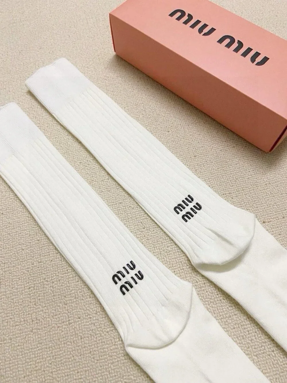 Miu Miu Logo Knee High Socks